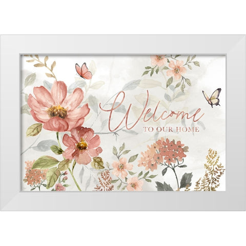 Summers Welcome White Modern Wood Framed Art Print by Nan