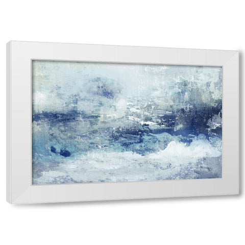 Blue Cloudscape White Modern Wood Framed Art Print by Tava Studios