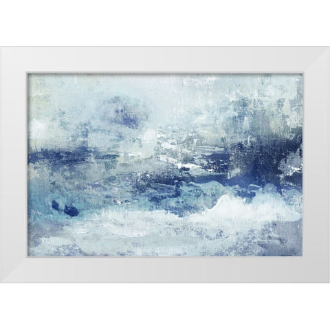 Blue Cloudscape White Modern Wood Framed Art Print by Tava Studios
