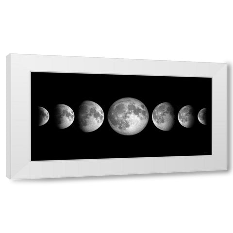 Lunar Phases White Modern Wood Framed Art Print by Santiago, Daniela