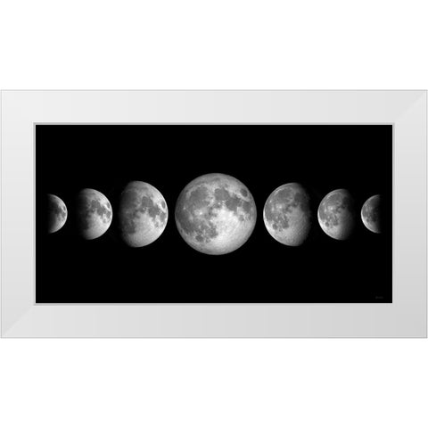 Lunar Phases White Modern Wood Framed Art Print by Santiago, Daniela