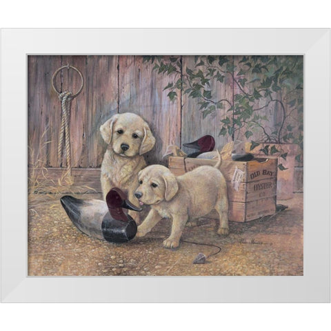 Grandpas Decoys White Modern Wood Framed Art Print by Manning, Ruane