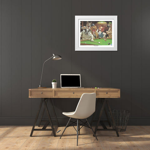 The Hustler White Modern Wood Framed Art Print by Sarnoff, Arthur
