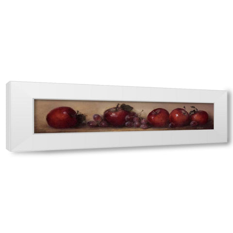 Apples and Grapes White Modern Wood Framed Art Print by Levin, Judith