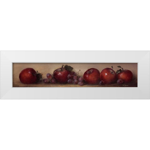 Apples and Grapes White Modern Wood Framed Art Print by Levin, Judith