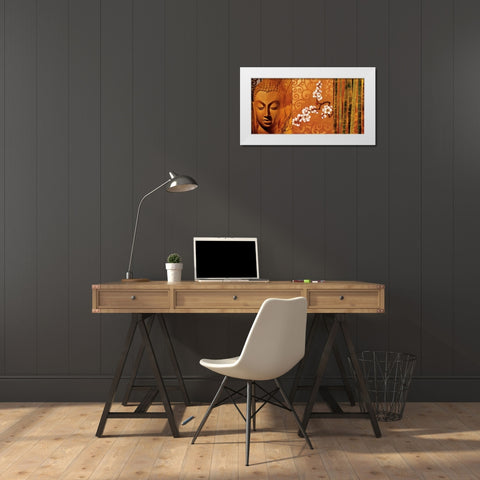 Buddha Panel I White Modern Wood Framed Art Print by Mallett, Keith