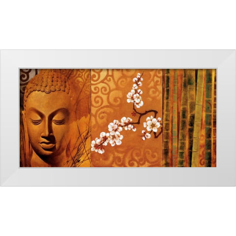 Buddha Panel I White Modern Wood Framed Art Print by Mallett, Keith