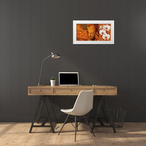 Buddha Panel II White Modern Wood Framed Art Print by Mallett, Keith