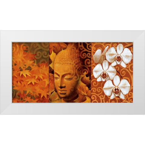 Buddha Panel II White Modern Wood Framed Art Print by Mallett, Keith