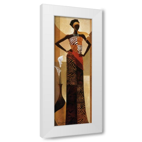 Amira White Modern Wood Framed Art Print by Mallett, Keith