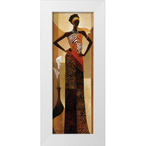 Amira White Modern Wood Framed Art Print by Mallett, Keith