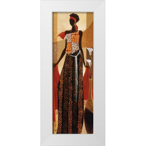 Malaika White Modern Wood Framed Art Print by Mallett, Keith