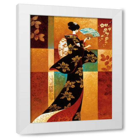 Sakura White Modern Wood Framed Art Print by Mallett, Keith