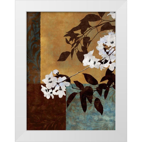 Spring Blossoms II White Modern Wood Framed Art Print by Mallett, Keith