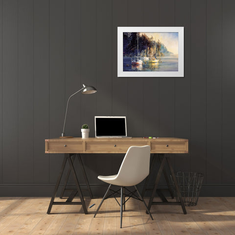 Sunrise White Modern Wood Framed Art Print by Holland, Kiff