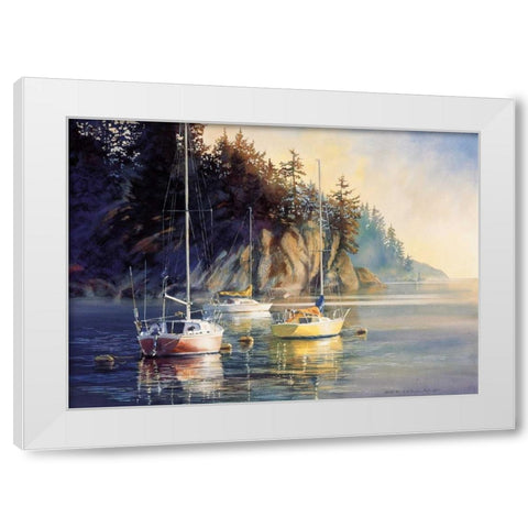 Sunrise White Modern Wood Framed Art Print by Holland, Kiff