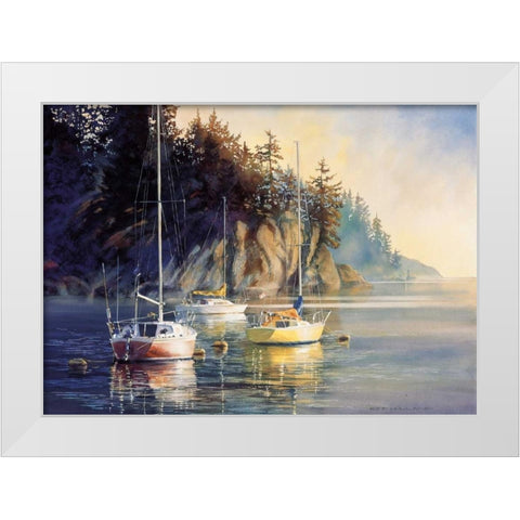 Sunrise White Modern Wood Framed Art Print by Holland, Kiff