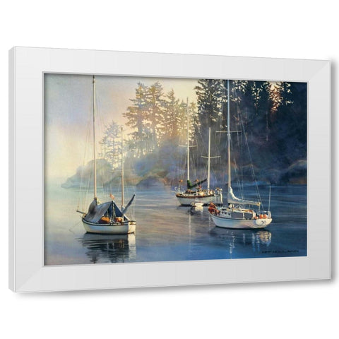 Serenity White Modern Wood Framed Art Print by Holland, Kiff