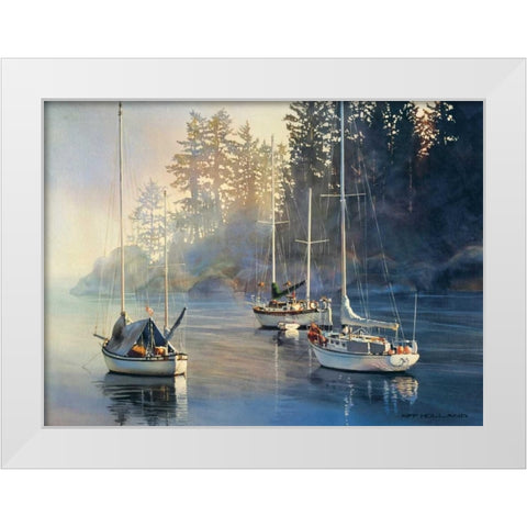 Serenity White Modern Wood Framed Art Print by Holland, Kiff