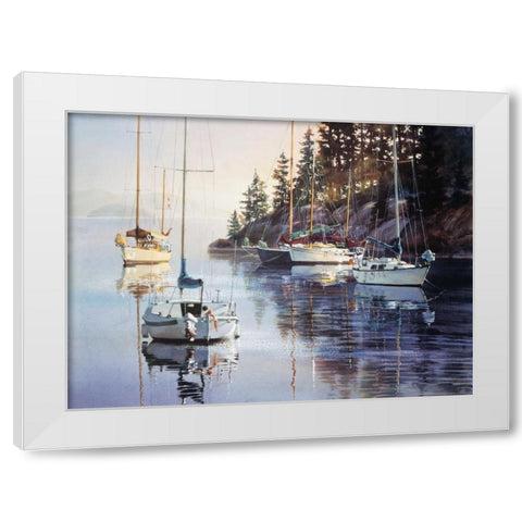 Tranquility White Modern Wood Framed Art Print by Holland, Kiff