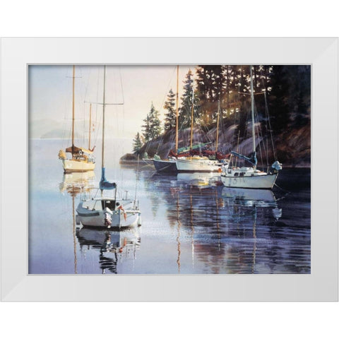 Tranquility White Modern Wood Framed Art Print by Holland, Kiff