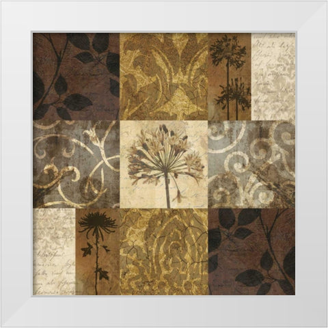 Floral and Still Life Nine Patch White Modern Wood Framed Art Print by Mallett, Keith