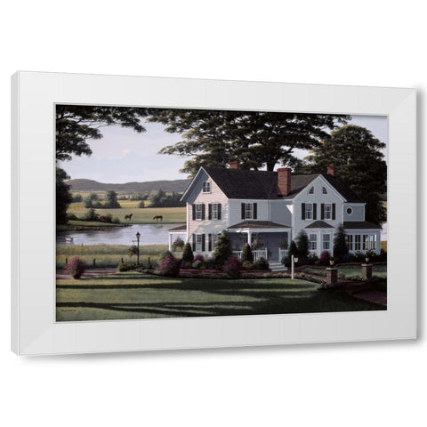 The Country Inn White Modern Wood Framed Art Print by Saunders, Bill