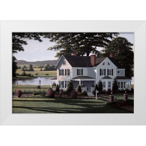 The Country Inn White Modern Wood Framed Art Print by Saunders, Bill