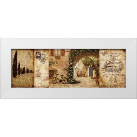 Tuscan Courtyard White Modern Wood Framed Art Print by Mallett, Keith
