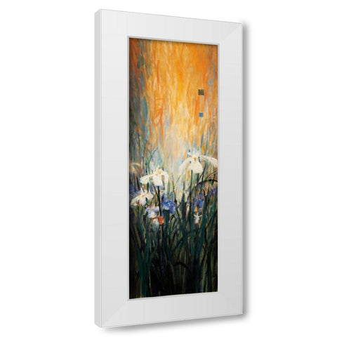 Golden Winged Garden I White Modern Wood Framed Art Print by Li-Leger, Don