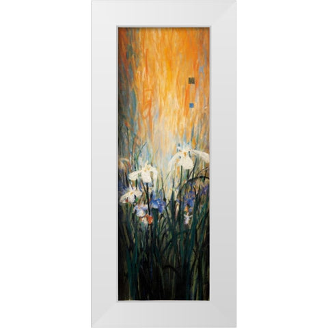 Golden Winged Garden I White Modern Wood Framed Art Print by Li-Leger, Don