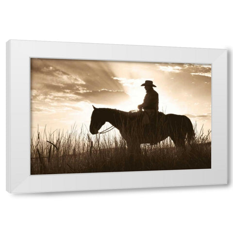 Days End White Modern Wood Framed Art Print by Caro, Wendy