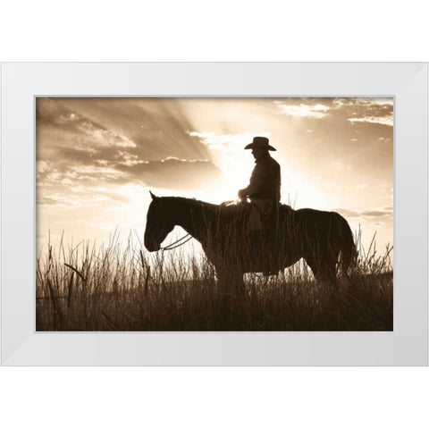 Days End White Modern Wood Framed Art Print by Caro, Wendy