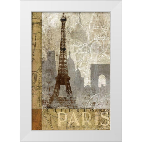 April in Paris White Modern Wood Framed Art Print by Mallett, Keith