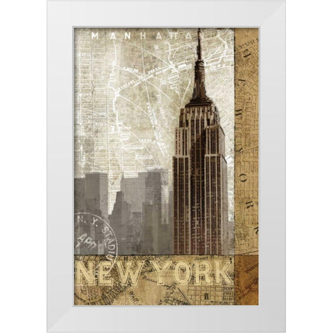 Autumn in New York White Modern Wood Framed Art Print by Mallett, Keith