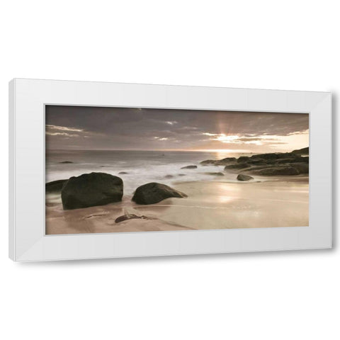 Midnight Sunset White Modern Wood Framed Art Print by Frank, Assaf