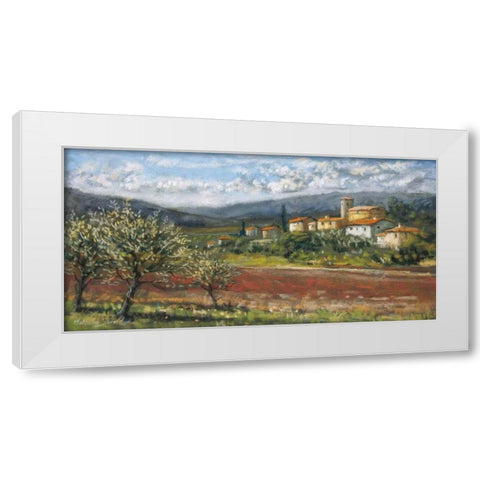 Hillside Olives White Modern Wood Framed Art Print by Surridge, Malcolm