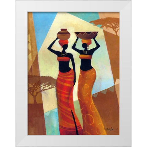 Sisters White Modern Wood Framed Art Print by Mallett, Keith