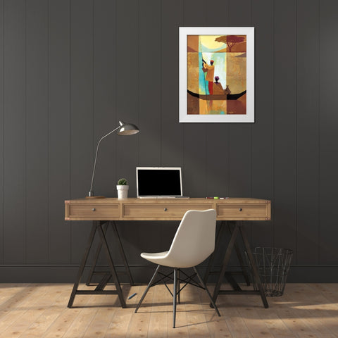 On the River II White Modern Wood Framed Art Print by Mallett, Keith