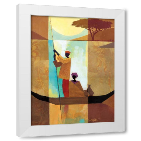 On the River II White Modern Wood Framed Art Print by Mallett, Keith