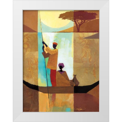 On the River II White Modern Wood Framed Art Print by Mallett, Keith