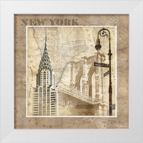 New York Serenade White Modern Wood Framed Art Print by Mallett, Keith
