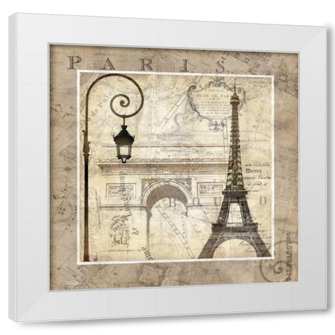 Paris Holiday White Modern Wood Framed Art Print by Mallett, Keith