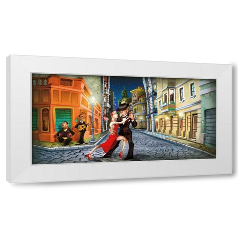 Tango White Modern Wood Framed Art Print by Perez, Adam