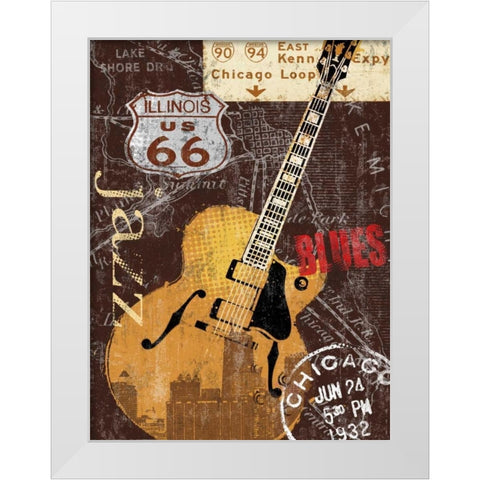 Chi-town White Modern Wood Framed Art Print by Mallett, Keith