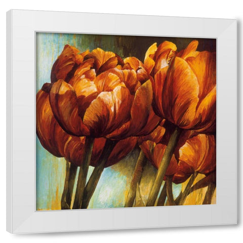 Floral Radiance I White Modern Wood Framed Art Print by Thompson, Linda
