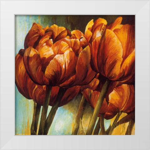 Floral Radiance I White Modern Wood Framed Art Print by Thompson, Linda