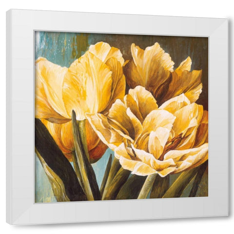 Floral Radiance II White Modern Wood Framed Art Print by Thompson, Linda