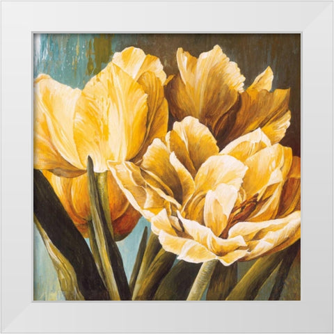 Floral Radiance II White Modern Wood Framed Art Print by Thompson, Linda