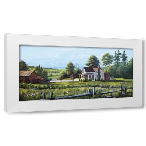 Hanging Basket White Modern Wood Framed Art Print by Saunders, Bill